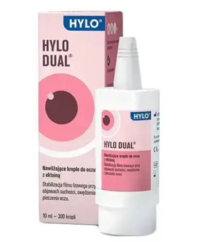 Hylo-Dual, krople do oczu, 10ml - Krople nawilżające z ektoiną i kwasem hialuronowym