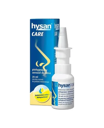 Hysan Care, aerozol do nosa 20 ml - Aerozol do nosa z kwasem hialuronowym i dekspantenolem nawilżających błonę śluzową i ułatwiających jej regenerację