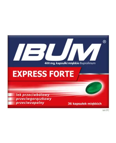 Ibum Express Forte kapsułk miękkie, 36 sztuk - Wykazują działanie przeciwbólowe, przeciwgorączkowe i przeciwzapalne