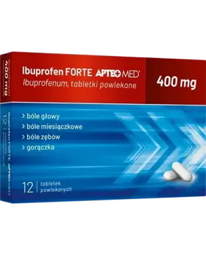 Ibuprofen Forte Apteo Med tabletki, 12 sztuk - Które wykazują działanie przeciwbólowe, przeciwgorączkowe i przeciwzapalne