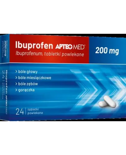 Ibuprofen Apteo Med tabletki, 24 sztuki  - Które wykazują działanie przeciwbólowe, przeciwgorączkowe i przeciwzapalne