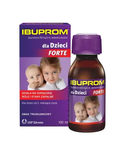 Ibuprom dla Dzieci Forte syrop, 100 ml - Lek przeciwbólowy w syropie 