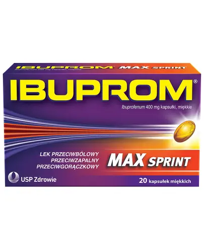 Ibuprom Max Sprint kapsułki, 20 sztuk - przeciwbólowe i przeciwzapalne