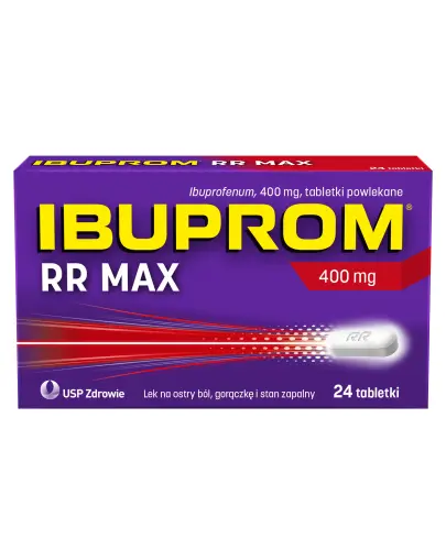 Ibuprom RR Max 400 mg, 24 tabletki - O działaniu przeciwbólowym, przeciwgorączkowym i przeciwzapalnym