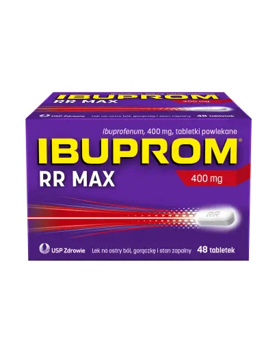 Ibuprom RR Max 400 mg, 48 tabletki - O działaniu przeciwbólowym, przeciwgorączkowym i przeciwzapalnym