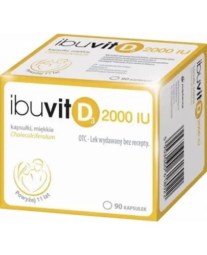 Ibuvit D3 2000 IU, 90 kapsułek - Ibuvit D3 2000 IU w kapsułkach miękkich dla młodzieży i dorosłych.