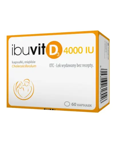 Ibuvit D3 4000 IU, 60 kapsułek - Ibuvit D3 4000 IU w postaci kapsułek miękkich.