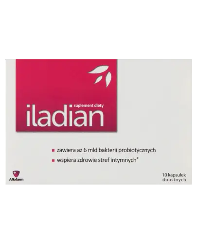 Iladian, 10 kapsułek doustnych - Doustny probiotyk ginekologiczny, pomaga odbudować mikroflorę okolic intymnych