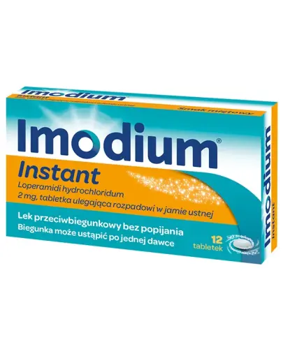 Imodium Instant 2 mg, 12 tabletek - Ulegająca rozpadowi w jamie ustnej