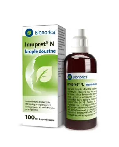 Imupret N krople doustne, 100 ml - Tradycyjnie stosowane przy pierwszych oznakach oraz w czasie trwania przeziębienia