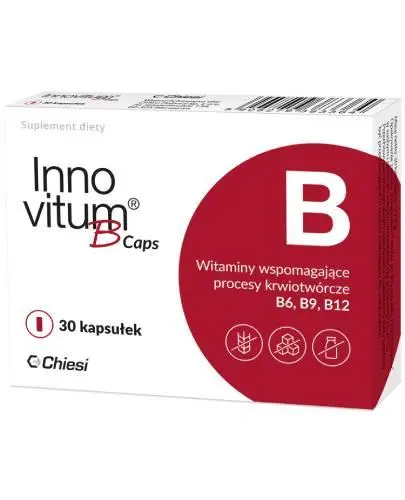 InnovitumB Caps, 30 kapsułek - Z witaminami wspomagającymi procesy kriotwórcze B6, B9, B12