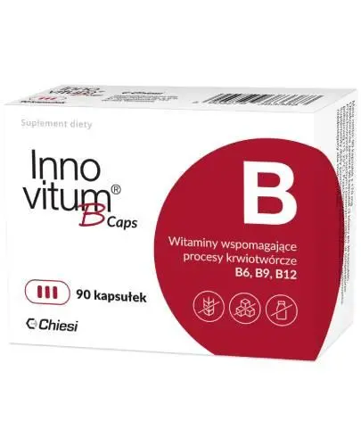 InnovitumB Caps, 90 kapsułek - Z witaminami wspomagającymi procesy kriotwórcze B6, B9, B12