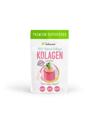 Intenson Kolagen hydrolizat, neutralny smak, proszek 250 g - Wspiera zdrowie skóry, stawów, kości, włosów i paznokci