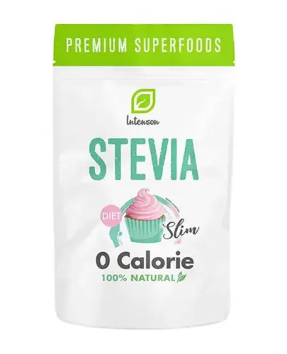 Intenson Stevia w kryształkach, 250 g - Słodzik na bazie erytrytolu i glikozydów stewiolowych