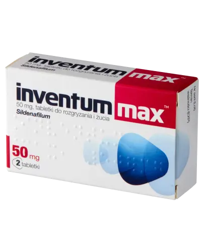 Inventum Max 50 mg, 2 tabletki - Tabletki do rozgryzania i żucia