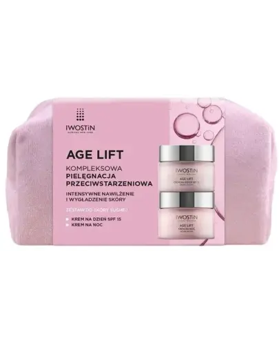 Iwostin Age Lift, Krem na dzień SPF 15 do skóry suchej, 50 ml + Krem na noc, 50 ml - Zestaw do skóry suchej, pielęgnacja przeciwstarzeniowa