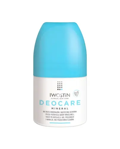 Iwostin Deocare Mineral Antyperspirant, 50 ml - Ochrona przed potem dla skóry wrażliwej, także po depilacji, koi, pielęgnuje i nawilża