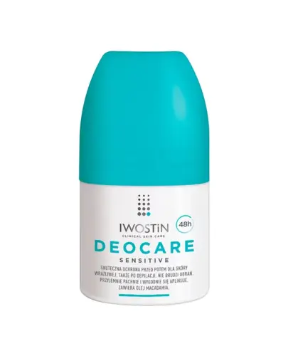 Iwostin Deocare Antyperspirant Sensitive, 50 ml -  Deodorant w kulce przeciw poceniu do skóry wrażliwej, po depilacji