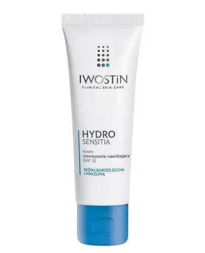 Iwostin Hydro Sensitia Krem intensywnie nawilżający SPF 15, 50 ml - Koi podrażnioną, zaczerwienioną skórę a także chroni skórę przed szkodliwym wpływem czynników zewnętrznych, tworząc specjalną barierę ochronną