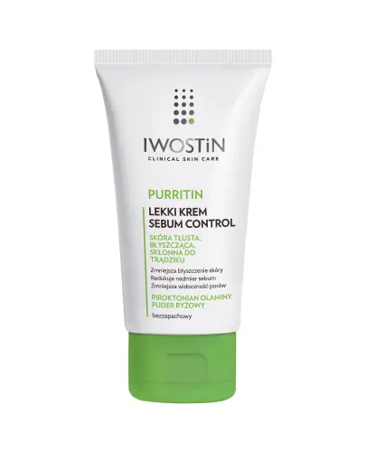 Iwostin Purritin Lekki Krem Sebum Control, 60 ml - Produkt zapewnia odpowiednie nawilżenie twarzy, przywracając uczucie świeżości