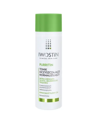 Iwostin Purritin Tonik oczyszczająco normalizujący, 200 ml - Delikatnie oczyszcza oraz odświeża skórę