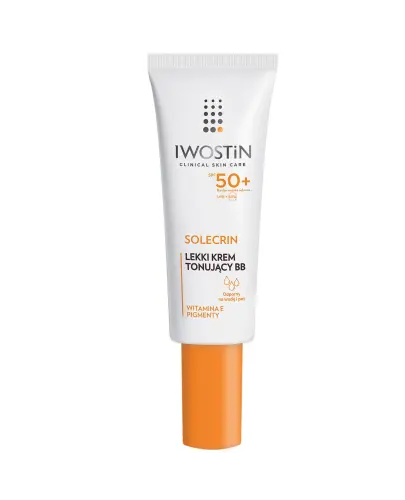 Iwostin Solecrin Lekki krem tonujący BB SPF 50+, 30 ml  - Wyrównuje koloryt i chroni przed promieniami UV