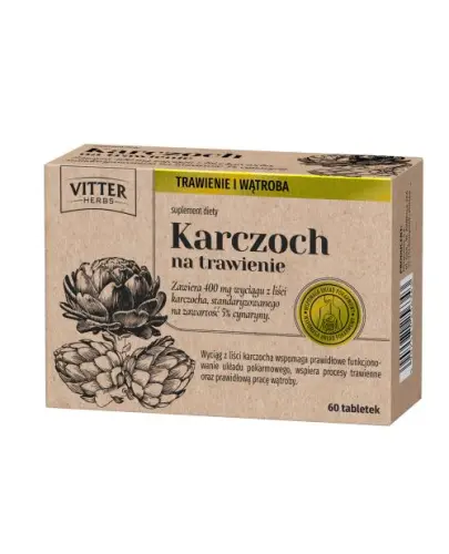 Vitter Herbs Karczoch na trawienie, 60 tabletek - Dla wsparcia wątroby