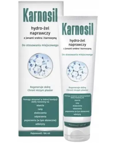 Karnosil Hydrożel naprawczy z jonami srebra, 100 ml - Regeneruje i pomaga utrzymać w dobrej kondycji skórę narażoną na otarcia, rany i skaleczenia