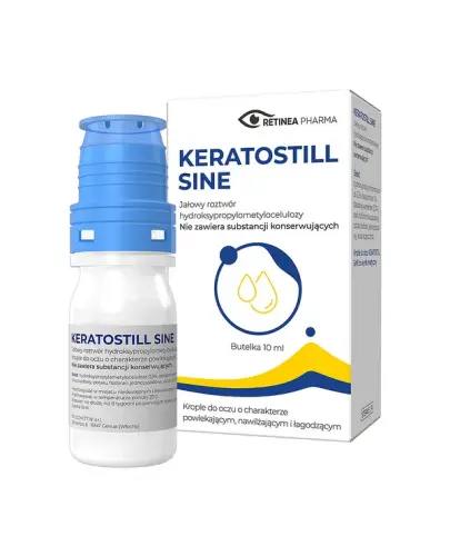 Keratostill Sine Krople do oczu, 10 ml - Które nie zawierają substancji konserwujących o działaniu nawilżającym oraz łagodzącym