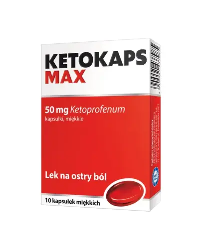 Ketokaps Max 50 mg, 10 kapsułek - Z ketoprofenem