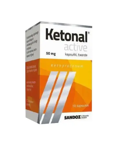 Ketonal Active, 50 mg, 10 kapsułek twardych - Z ketoprofenem o działaniu przeciwzapalnym, przeciwgorączkowym i przeciwbólowym