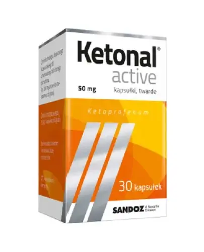 Ketonal Active, 30 kapsułek - Ketoprofenum 50 mg, kapsułki twarde