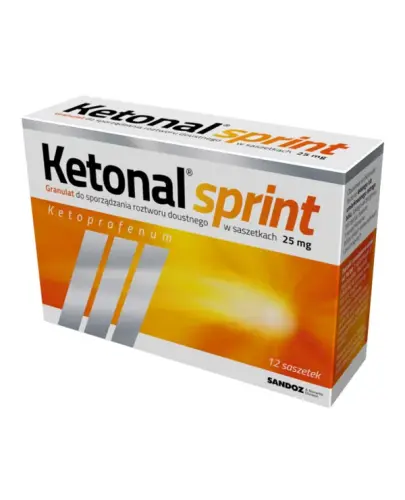 Ketonal Sprint 25 mg, 12 saszetek - Lek przeciwbólowy z ketoprofenem