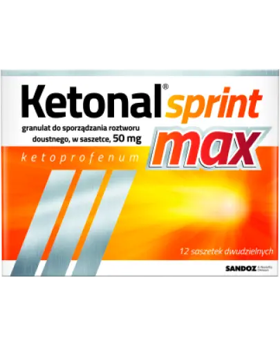 Ketonal Sprint Max, 12 saszetek - Granulat do sporządzania roztworu doustnego w saszetkach dwudzielnych