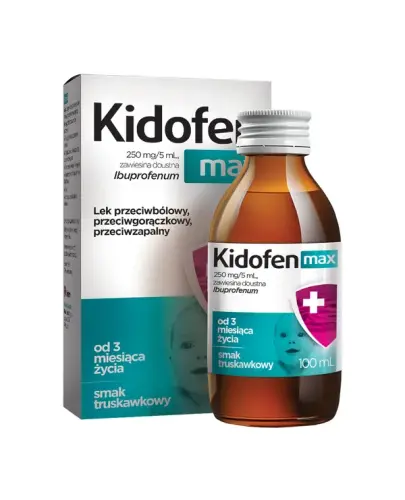 Kidofen max 250 mg/5 ml, 100 ml - Ibuprofenum 250 mg/5 ml, zawiesina doustna