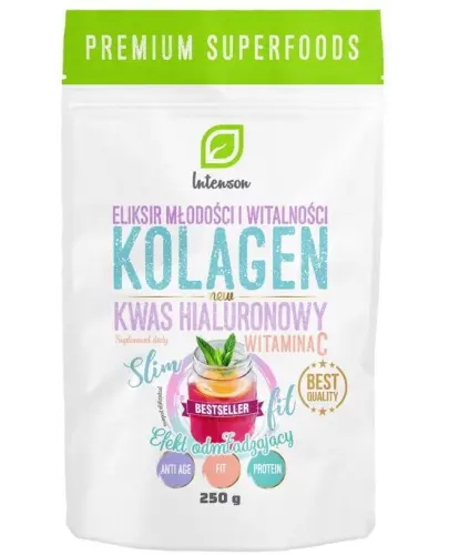 Intenson Kolagen + Witamina C, proszek do rozpuszczania, 60 g - Kolagen z witaminą C do rozpuszczania i picia