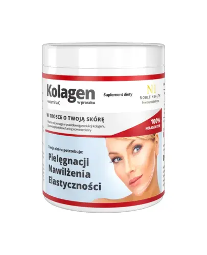 Noble Health Kolagen + Witamina C w proszku, 100 g - Z kolagenem pozyskiwanym z ryb morskich