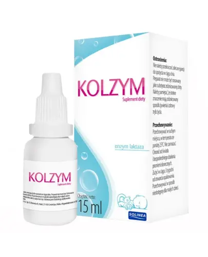 Kolzym krople doustne, 15ml - Zawierające enzym laktazę, który poprawia trawienie laktozy