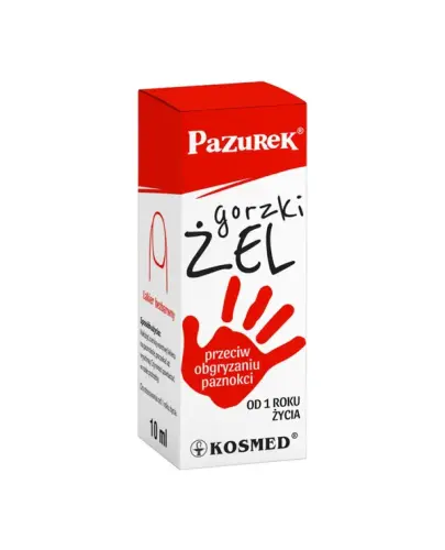 Kosmed Pazurek Gorzki żel przeciw obgryzaniu paznokci, 10 ml - Bezpieczny i łatwy w użyciu dla dzieci i dorosłych