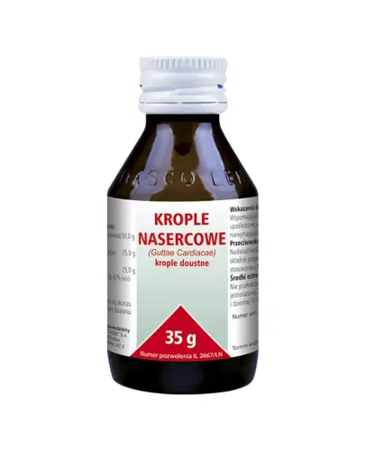 Krople nasercowe, 35 g - Convallariae tinctura titrata + Crataegi tinctura + Valerianae tinctura, krople doustne