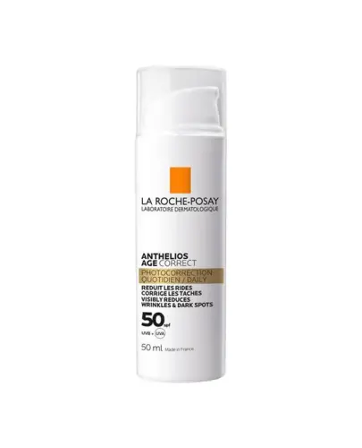 La Roche-Posay Anthelios Age Correct SPF 50 Lekki krem, 50 ml - Codzienna fotokorekcja przeciw starzeniu się skóry