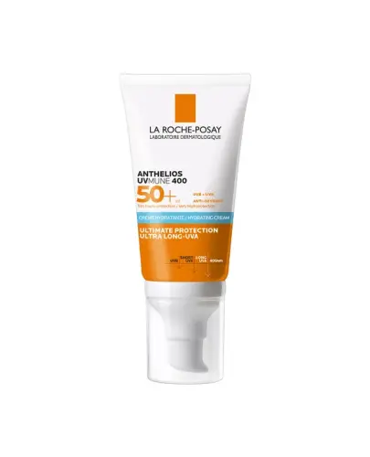 La Roche-Posay Anthelios UVMUNE 400 nawilżający krem SPF 50+, 50 ml - Zapewnia szerokie spektrum działania przed promieniami UVA i UVB 