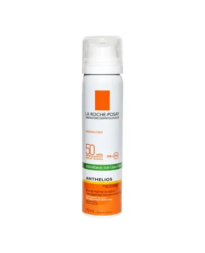 La Roche-Posay Anthelios SPF 50 Mgiełka do twarzy przeciw błyszczeniu się skóry, 75 ml - Mgiełka do twarzy przeciw błyszczeniu się skóry z wysoką ochroną SPF