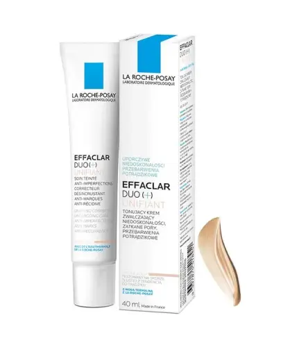 La Roche-Posay Effaclar Duo+ Unifiant Tonujący krem zwalczający niedoskonałości, 40 ml - Odblokowuje pory, zwalcza niedoskonałości i przebarwienia potrądzikowe