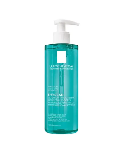 La Roche-Posay Effaclar Micro-peeling żel mikrozłuszczający oczyszczający do twarzy i ciała, 400 ml - Intensywnie oczyszcza z zanieczyszczeń, redukuje nadmiar sebum