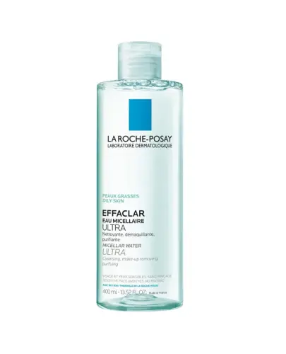 La Roche-Posay Effaclar Ultra Płyn micelarny do skóry trądzikowej, 400 ml - Oczyszczający produkt do skóry tłustej, wrażliwej i skłonnej do trądziku