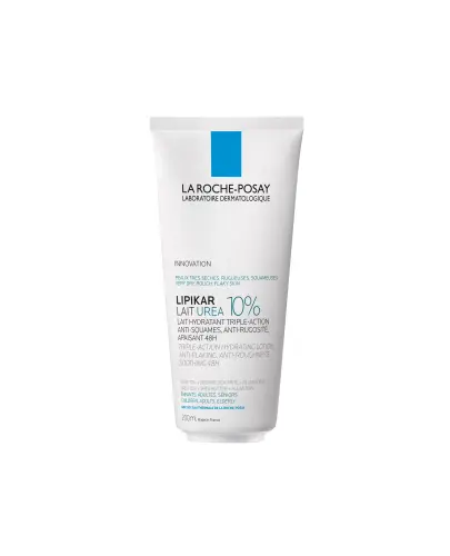 La Roche Lipikar Lait Urea 10%, mleczko do ciała,  200 ml - Nawilżające z 10% mocznikiem, przeciw szorstkości i łuszczeniu się skóry