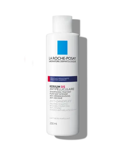 La Roche-Posay Kerium DS, szampon mikrozłuszczający,  200 ml - Intensywna kuracja przeciwłupieżowa