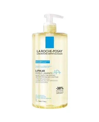 La Roche-Posay Lipikar Oil AP+ Olejek myjący uzupełniający poziom lipidów, 1 l - Delikatnie myje wrażliwą, suchą i bardzo suchą skórę ciała