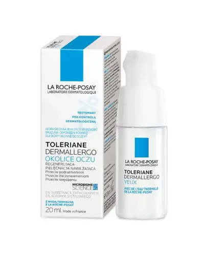 La Roche-Posay Toleriane Dermallergo Krem na okolice oczu, 20 ml - Redukuje zaczerwienienia i uczucie dyskomfortu spowodowane suchością skóry